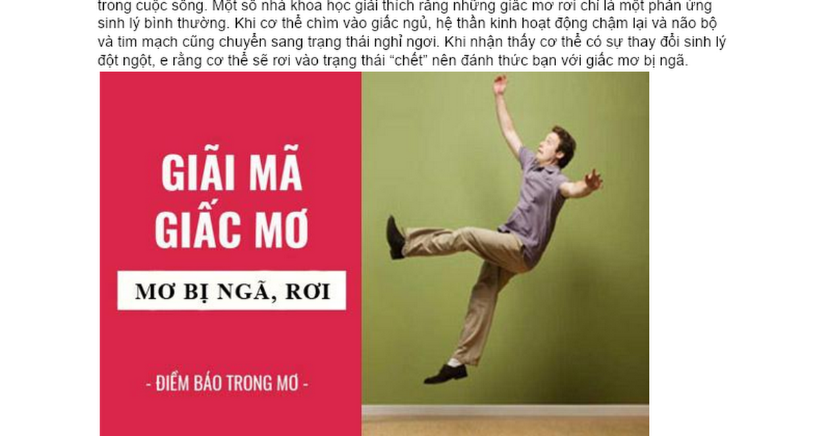 Giải mã giấc mơ người thân bị ngã