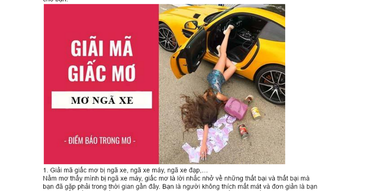 Giải mã giấc mơ té xe đánh đề