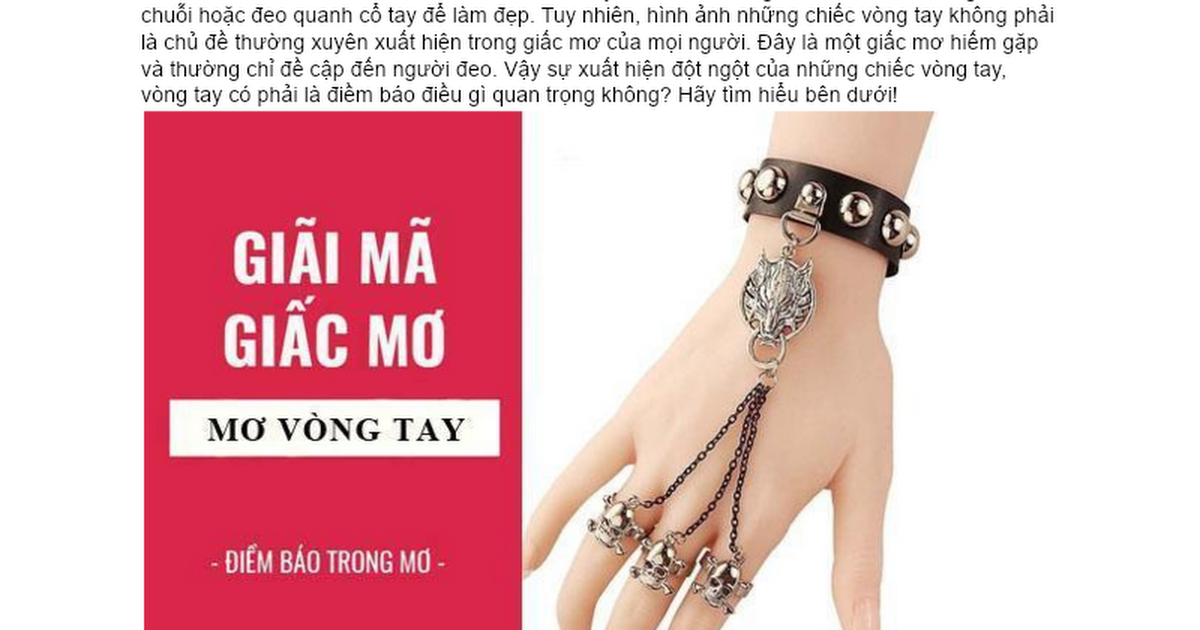 Mơ Thấy Được Tặng Lắc Vàng Đắt Tiền